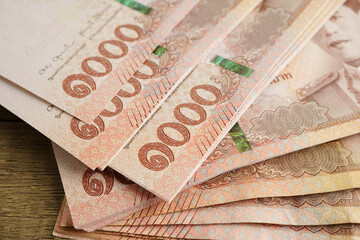 Thai baht banknote money, investment economy, accounting business and banking.