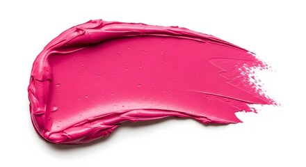 Pink lipstick smear creamy texture on white background beauty product for cosmetic advertising