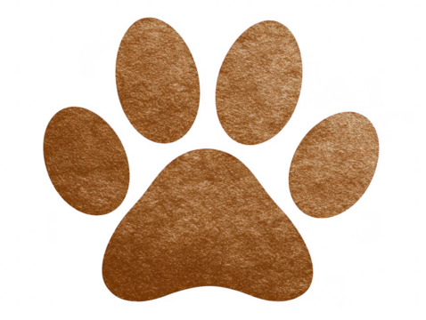 Minimalist brown paw print clipart element for pet lovers digital icon style art home decoration modern environment