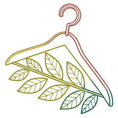 Hanger with leaves and gradient colors symbolizing nature and fashion