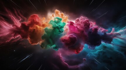 Vibrant nebula cloud in the cosmos, a stunning display of celestial artistry