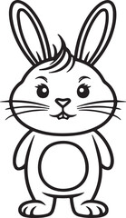 Fototapeta premium Rabbit Line Drawing for Kids Coloring and Easter Designs