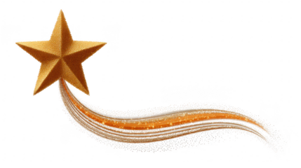 Bright golden star sparkle trail digital art magical clean view