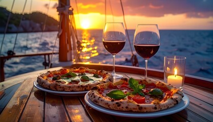 Candlelight Auf Einer Yacht Bei