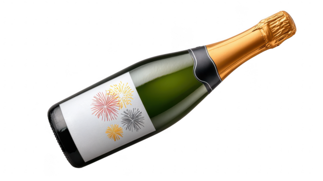 Celebration with champagne bottle white drink photography festive environment dynamic view sparkling concept