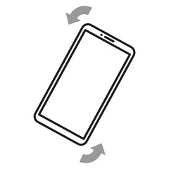 Mobile phone rotation. Screen turn Vector. Device orientation icon. Display spin symbol.
