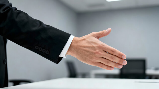 Handshake Ready A Business Professional Extending a Hand in Greeting