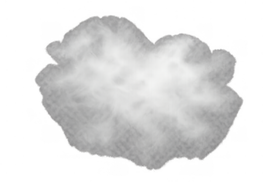 White smoke puff or fluffy steam cloud creating abstract soft transparent vapor, mist, fog effect element