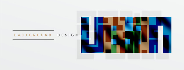 Abstract geometric pattern. Colorful squares create modern design element. Minimalist style, clean lines, bright hues.