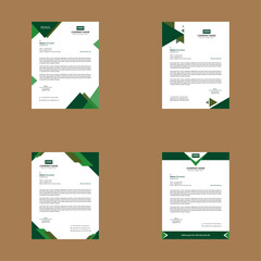 Modern Letterhead Design in a Bundle of Four. Abstract Template Display for Promotion.