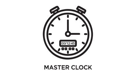 Studio master clock outline icon vector
