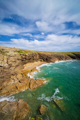 Quiberon coastline featuring rugged cliffs and turquoise sea