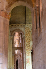 Fototapeta premium Saint Hilaire le Grand basilica interior showing Romanesque architecture in Poitiers