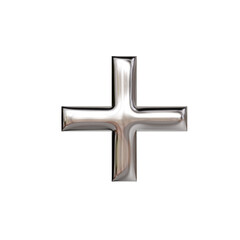 Fototapeta premium Alphabet number and symbol 3D word Silver Chrome Metallic Shard Emblem