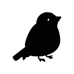 Black Bird Silhouette Vector on White Background