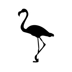 Black Bird Silhouette Vector on White Background