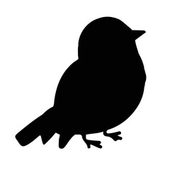 Black Bird Silhouette Vector on White Background