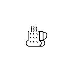 Minimalist Coffee Cup and Toast Breakfast Line Icon