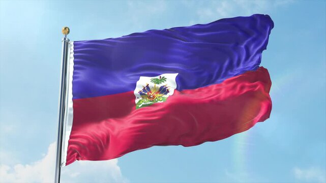 4K Haiti flag waving in the wind - realistic Haiti flag animation in high resolution, perfect for Haiti national day, independence, travel and patriotic video projects