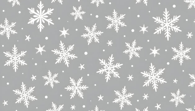 Winter snowflake pattern on a gray background for holiday designs - Powered by Adobe