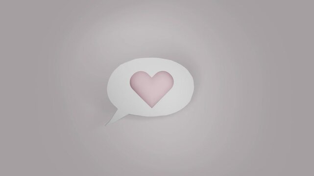 Creative heart illustration fills the screen while displaying positive messages of love and kindness