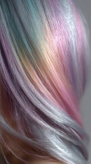 Naklejka premium A vibrant rainbow gradient seamlessly fading into a sleek silver metallic tone, perfect for backgrounds and design projects.