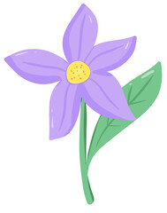 violet flower isolated on white background