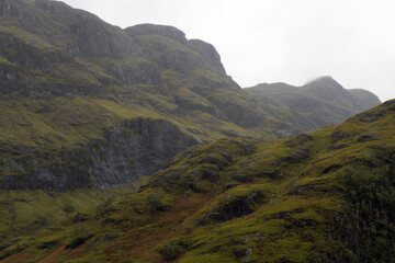 Panoramic view of Glencoe, near Fort William, in the Scottish Highlands, Scotland