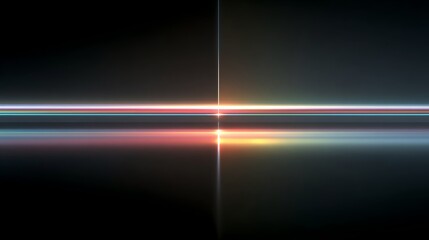 A minimalistic holographic line stretches across a pristine surface, creating an ethereal and modern visual effect.