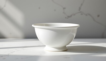 Minimal colander, pearly white, single droplet detail, graphic shadow