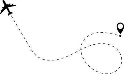 Airplane Route Icon. Travel symbol.