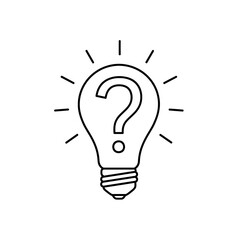 Idea Light Bulb with Question Mark Icon