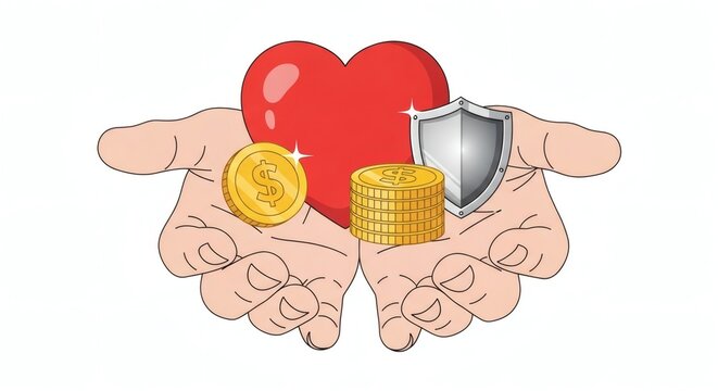 Protect your wealth and health with insurance, secure your financial future with heart and shield, invest in yourself for a better life