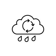 Rain Cloud with Water Cycle Icon