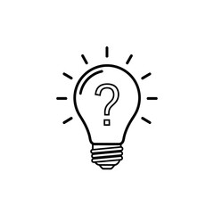 Idea Light Bulb with Question Mark Icon