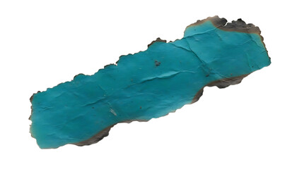 Torn Paper Strip Teal Color Isolated on transparent background.