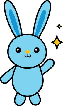 Kawaii Bunny Holding Sparkling Magic Wand