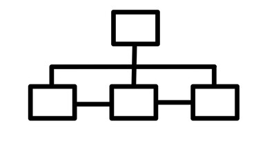 organizational hierarchy icon isolated on white background