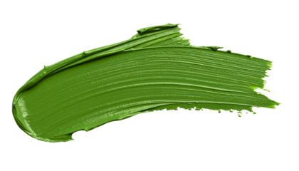 textured abstract olive color paint stroke isolated on transparent background, png