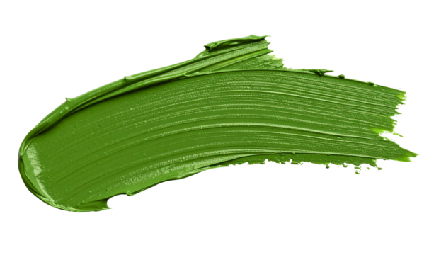 textured abstract olive color paint stroke isolated on transparent background, png