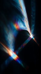 A stunning light beam refracted through a vibrant holographic surface, showcasing mesmerizing colors and intricate patterns.