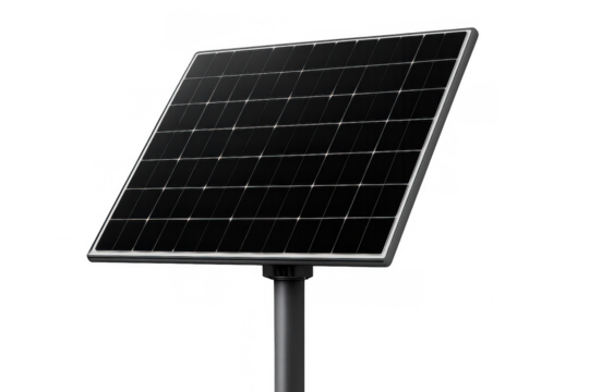 Solar panel converting sunlight into clean electricity, supporting renewable energy and sustainable power generation on transparent background