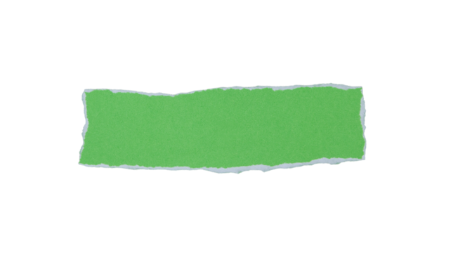 piece of blank green paper torn and ripped on transparent background. document frame design - Powered by Adobe