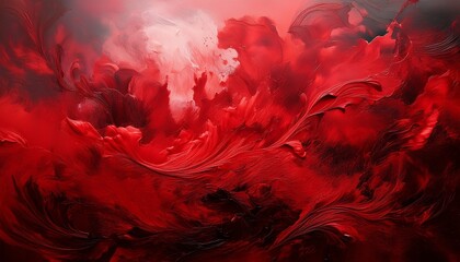 Abstract Dramatic Painting In Red