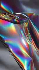 Stunning iridescent holographic foil reflecting dazzling rainbow lights, perfect for design and art projects.
