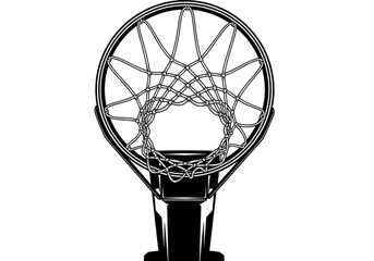 Top view of a basketball hoop and net