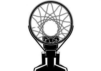 Top view of a basketball hoop and net