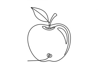 Simple line art drawing of an apple