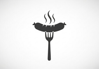 Hot sausage on a fork