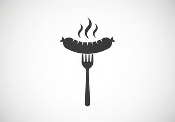 Hot sausage on a fork